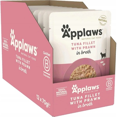 Applaws Cat tuňák a krevety 12 x 70 g