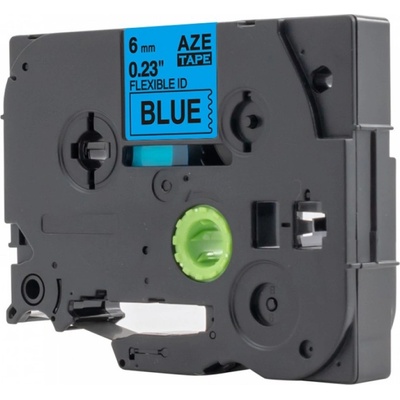 Compatible Съвместима лента с Brother TZ-S511 / TZe-S511, 6mm x 8m, екстра лепило черен печат / син фон (TZe-S511)
