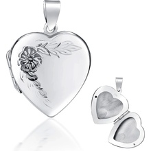 SILVEGO Stříbrný medailon Srdíčko PRML10248