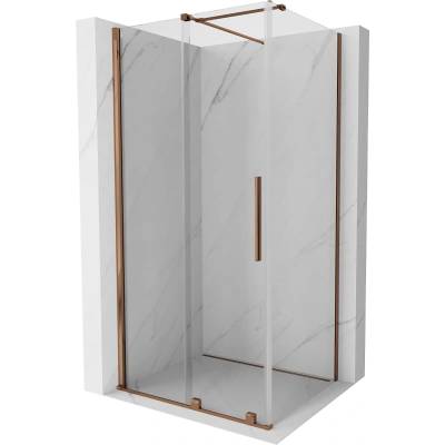 Mexen Velar разпъваща се душ кабина 110 x 120 см, прозрачна, розово злато (871-110-120-01-60)