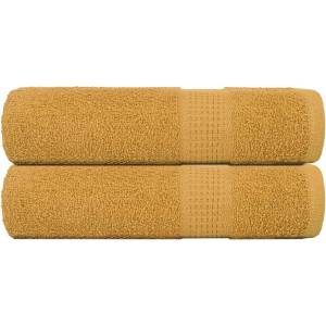 vidaXL Кърпи за ръце FROGN 2 бр. Златисти 50x100 см 360 г/м2 (136806)