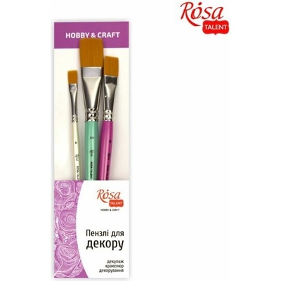 Sada plochých štetcov Hobby & Craft ROSA TALENT 3 ks