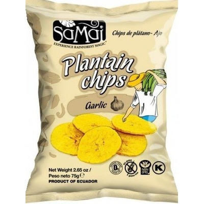 Samai Banánové chipsy plantejny s česnekem 75g