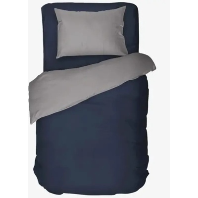 Dilios Двулицев спален комплект СИН ДЕНИМ/СИВО 3 части 100% Памук ранфорс
