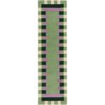 Flair Rugs Зелено-лилава ръчно изработена вълнена пътека 60x230 cm Kai Wool Border - Flair Rugs (503119376940)