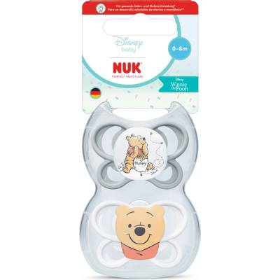 Nuk Perfect Match биберон залъгалка, силикон 0-6 мес. , 2 бр. , AIR, Мечо Пух (10175358)