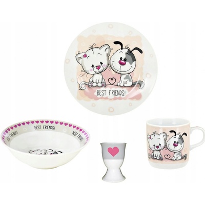 Tragar Dětská jídelní souprava BEST FRIENDS porcelán 4 dílná – Hledejceny.cz