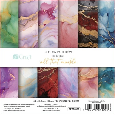 DP Craft Sada scrapbook papírů All That Marble 15cm 12l