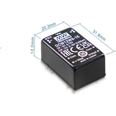 Mean Well DCW12W8-12 Měnič DC/DC modulový 12W 12V
