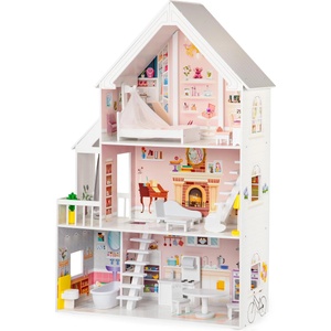ECOTOYS Дървена къща за кукли "Паудър меншън" ecotoys (4127)