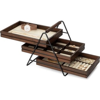 Umbra hk ltd (Канада) Органайзер за бижута и аксесоари umbra terrace - цвят черно и орех (umbra 1004037-048)