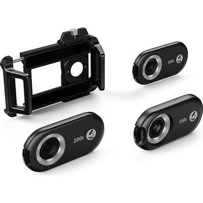 Apexel 3 in 1 Combo Kit 100X+150X+200X Microscope lens with UV Lights