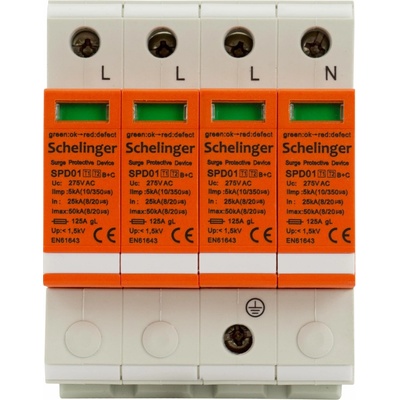 Ochrana proti přepětí Schelinger B+C 4P 5kA (10/350) T1+T2 A51-SPD01-4P-B+C