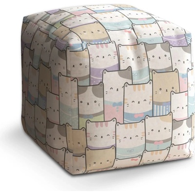 Sablio Taburet Cube Barevná koťátka - 60x60x60 cm