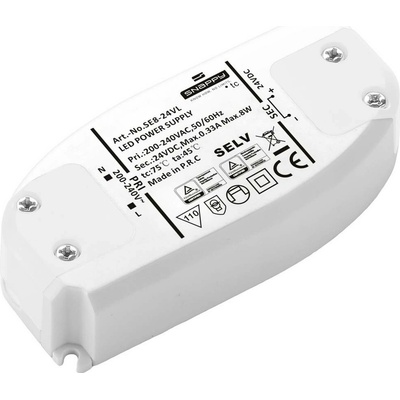 Dehner Elektronik SE 8-24VL (24VDC) napájecí zdroj pro LED, LED driver konstantní napětí 8 W 0.33 A 24 V/DC 1 ks