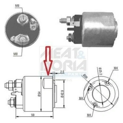 Elektromagnetický spínač, startér MEAT & DORIA 46086