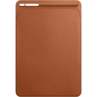 Apple Leather Sleeve - оригинален кожен калъф, тип джоб и отделение за Apple Pencil за iPad Pro 10.5 (2017) (светлокафяв)