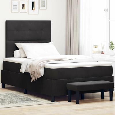 zahrada-XL 3344506 Postel s boxspringem s matrací s čelo Černá samet
