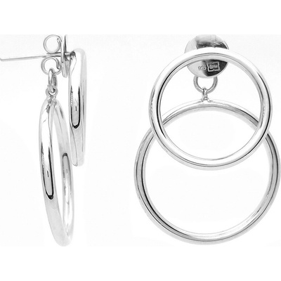 Šperk Holíč Dvojité kruhy strieborné náušnice N152-1
