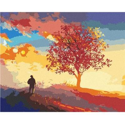 zuty Malování Podle Čísel Strom Na Samotném Vrcholu Kopce 40 x 50 Cm Plátno Rám