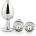 DreamToys Комплект 3 бр. анални разширители с кристал Silver Plug Set