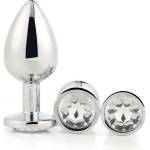 DreamToys Комплект 3 бр. анални разширители с кристал Silver Plug Set