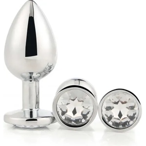 DreamToys Комплект 3 бр. анални разширители с кристал Silver Plug Set
