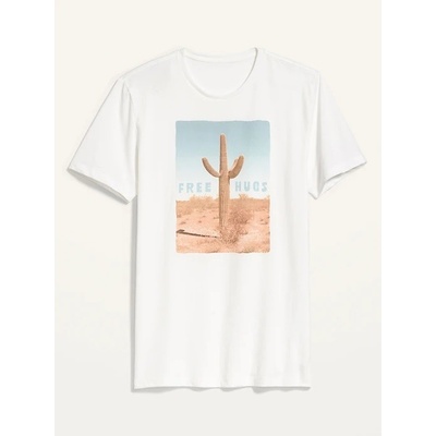 Old Navy pánské tričko s krátkým rukávem s kaktusem bílá