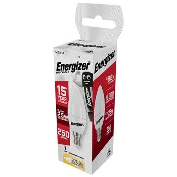 Energizer LED žárovka svíčka 3,4W Eq 25W E14 S8845 Teplá bílá
