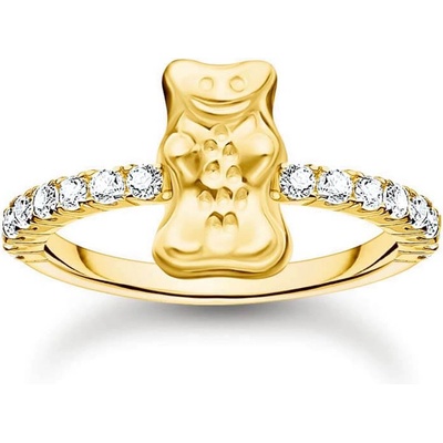 Thomas Sabo Пръстен Thomas Sabo x HARIBO Mini Red Goldbear Zirconia 18k златно покритие EU56 (TR2504-414-14-56)