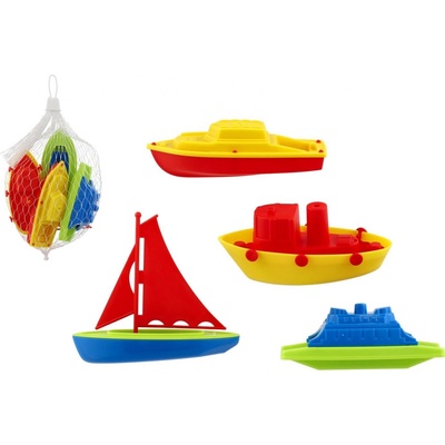 Teddies Sada do vany lodičky 4ks plast v síťce 10x13cm 18m+