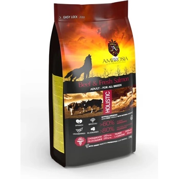 AMBROSIA Ultra premium All Breed за кучета с прясно телешко и сьомга 12kg