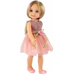 Man Yuk Toys 38 см изправена кукла с играчка в светлорозова рокля (ls1502-1)