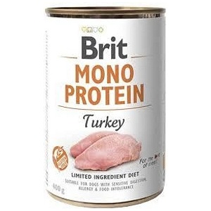 Brit Mono Protein Turkey - консервирана храна за кучета с 78% пуешко месо 0.400 кг