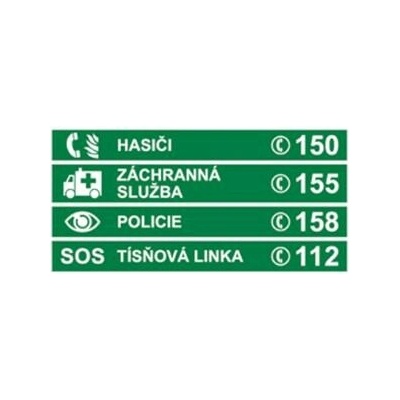 Informační nouzové cedulky 8 x 16 cm, 681 plast