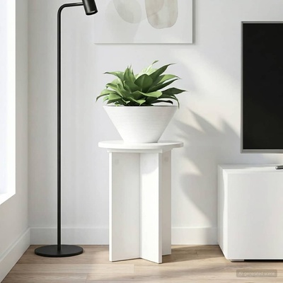 vidaXL Стойка за растения 2 бр. Бял гланц Ø29, 5 x 40 см (899739)
