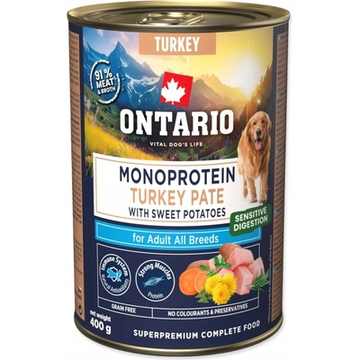 Ontario paštéte monoproteinová moriak s batátmi 400 g