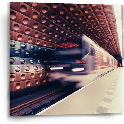 Sablio Obraz Metro na farebnej stanici - 50x50 cm