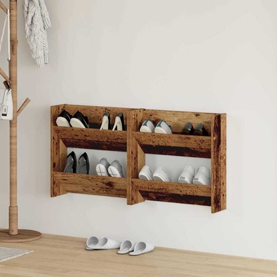 vidaXL Шкаф за обувки 2 бр. 60 x 18 x 60 см Инженерна дървесина (875141)