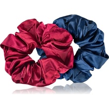 BrushArt Hair Large satin scrunchie set gumičky do vlasů Red & Blue