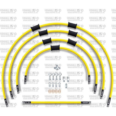 STANDARD Hadice přední brzdy sada Venhill POWERHOSEPLUS SUZ-2005F-YE (5hadic v sadě) žluté hadice, chromové koncovky