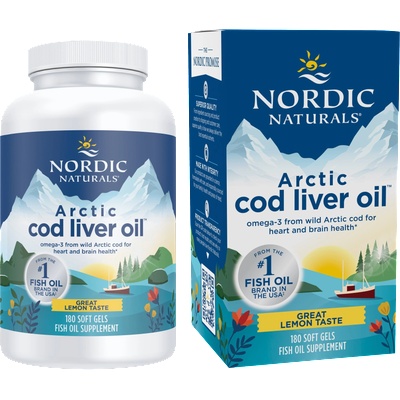 Nordic Naturals Arctic Cod Liver Oil Softgels - 180 гел-капсули