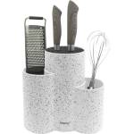 Kinghoff Поставка за ножове и аксесоари Kinghoff KH 1585, Мраморно покритие, 23 х 10 х 22.2 cm, Бял (9999KH1585) - topmarket