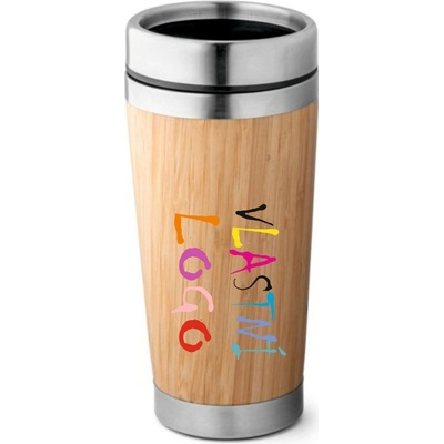 On Design Bambusový cestovní kelímek PIETRO s potiskem naturální 370 ml