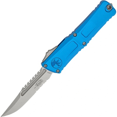 ! Microtech COMBAT TROODON GEN III INTERCEPTOR STONEWASH PART SERRATE BLUE SIGNATURE 1217-11BLS
