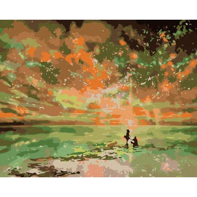 zuty Oranžová polární záře 50 x 40 cm vypnuté plátno na rám 8596530023418