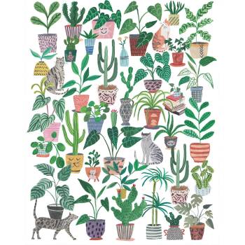 Image 1 of Pieces & Peace - Puzzle Cats and Plants - 500 piese