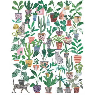 Pieces & Peace - Puzzle Cats and Plants - 500 piese