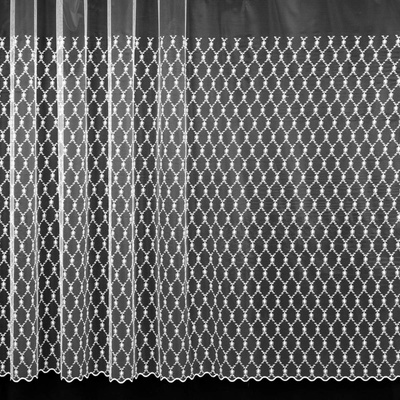 Mantis Tylová záclona 533/601, vyšívané květinky, s bordurou, bílá výška 200cm ( v metráži)