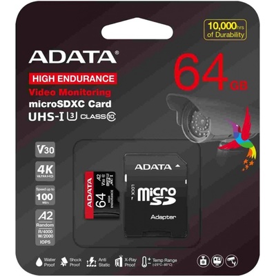 Adata MicroSDXC 64GB High Endurance AUSDX64GUI3V30SHA2-RA1